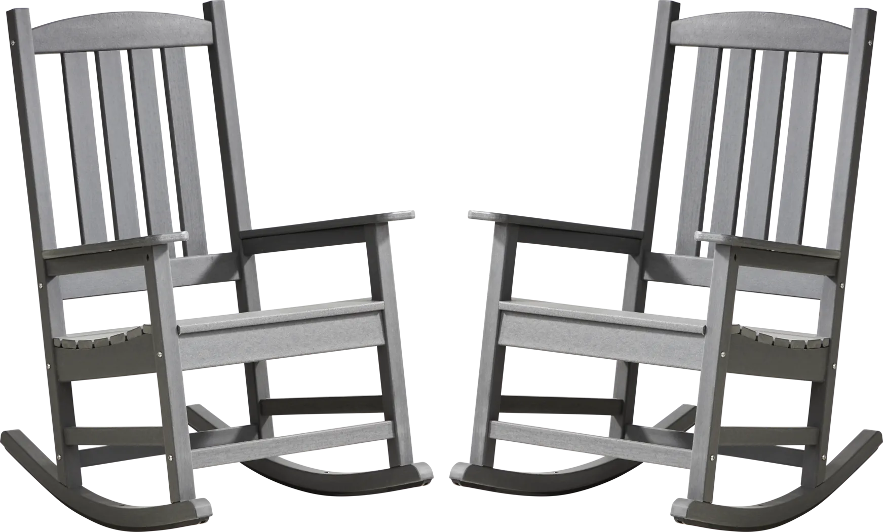 Brocky Gray Outdoor Rocking Chair, Set of Two - Thumbnail - Image 1