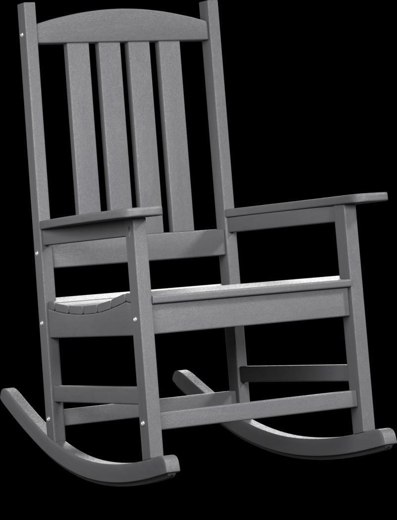 Brocky Gray Outdoor Rocking Chair - Thumbnail - Image 1