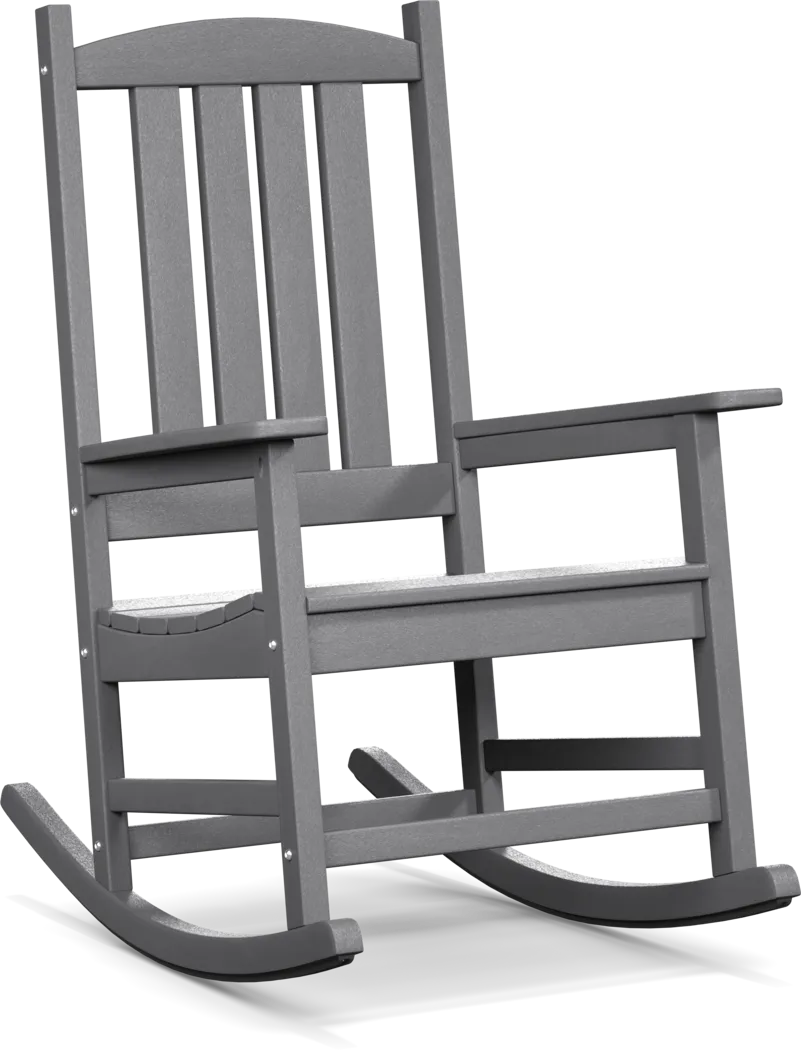 Brocky Gray Outdoor Rocking Chair - Thumbnail - Image 1