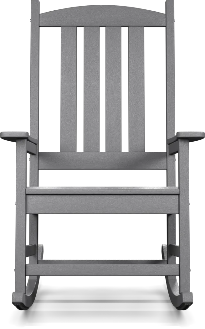 Brocky Gray Outdoor Rocking Chair - Image 2