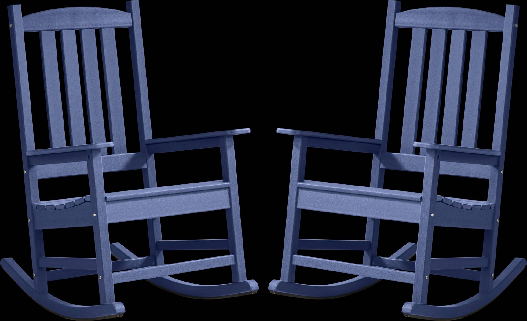 Brocky Navy Outdoor Rocking Chair, Set of Two - Thumbnail - Image 1