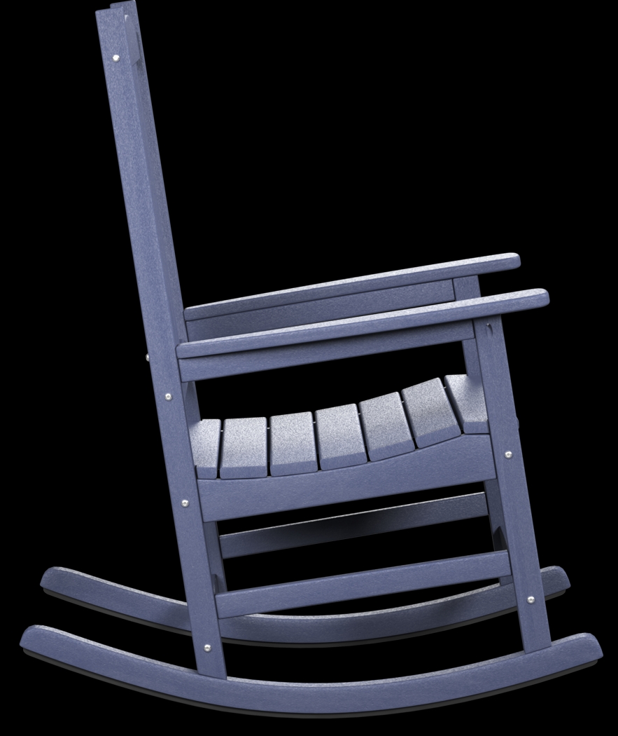 Brocky Navy Outdoor Rocking Chair - Thumbnail - Image 4