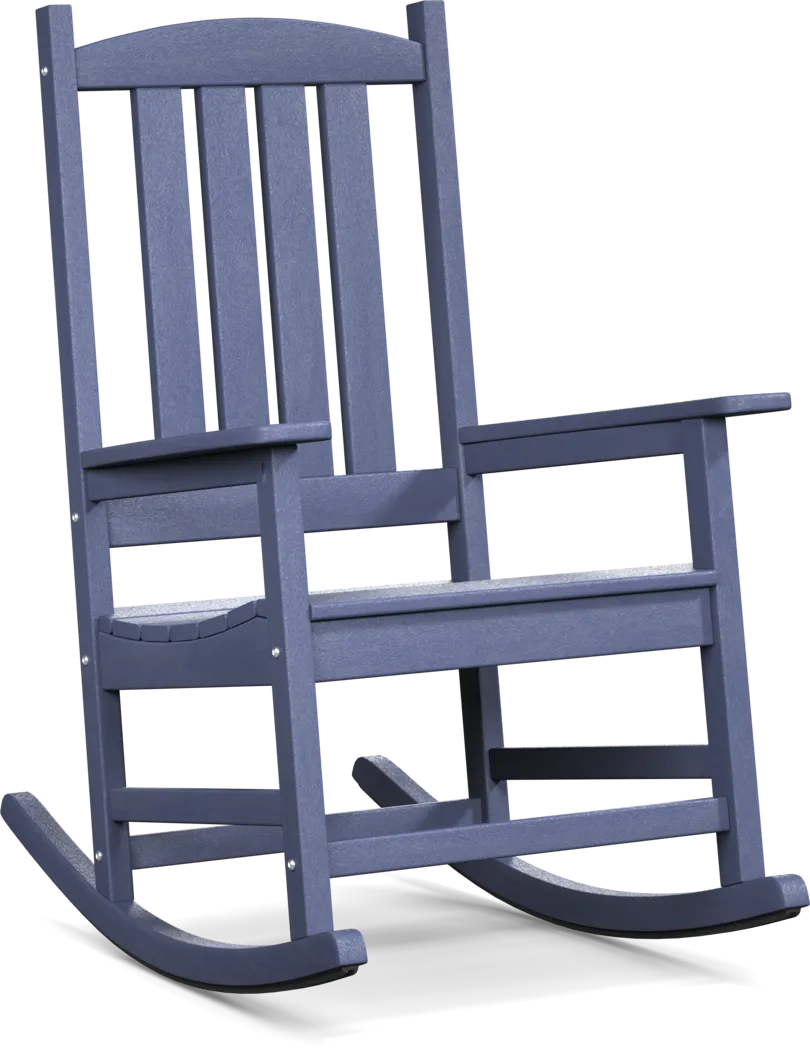 Brocky Navy Outdoor Rocking Chair - Thumbnail - Image 1
