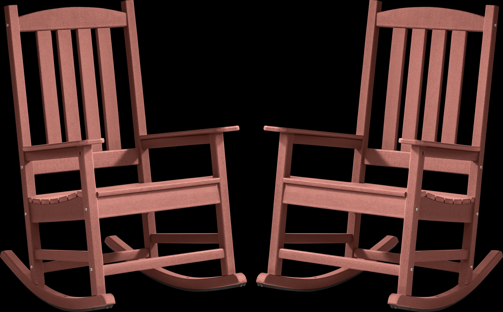 Brocky Red Outdoor Rocking Chair, Set of Two - Thumbnail - Image 1