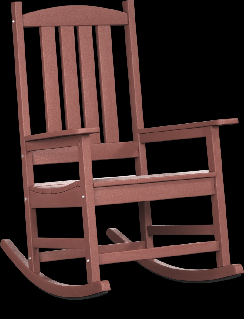 Brocky Red 3 Pc Outdoor Rocking Chair Set with End Table - Thumbnail - Image 2