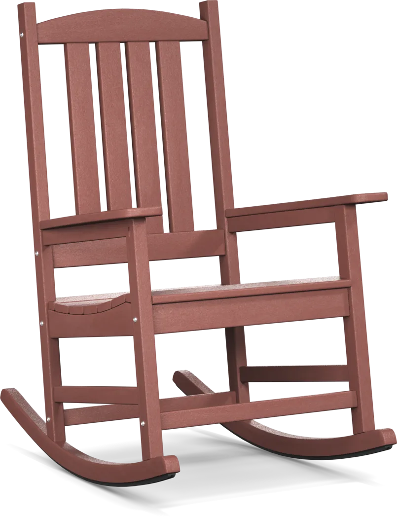 Brocky Red Outdoor Rocking Chair - Thumbnail - Image 1