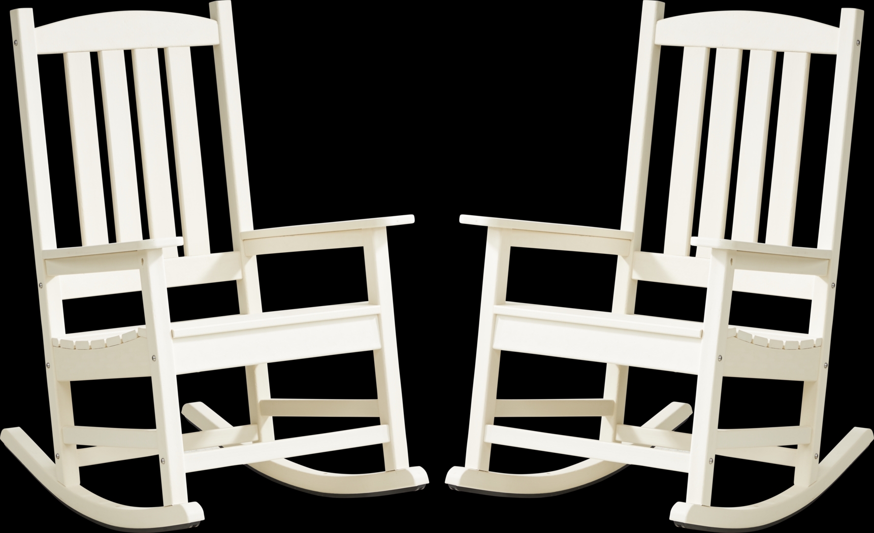 Brocky White Outdoor Rocking Chair, Set of Two - Thumbnail - Image 1