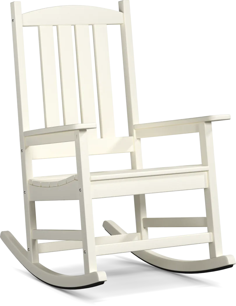 Brocky White Outdoor Rocking Chair - Thumbnail - Image 1