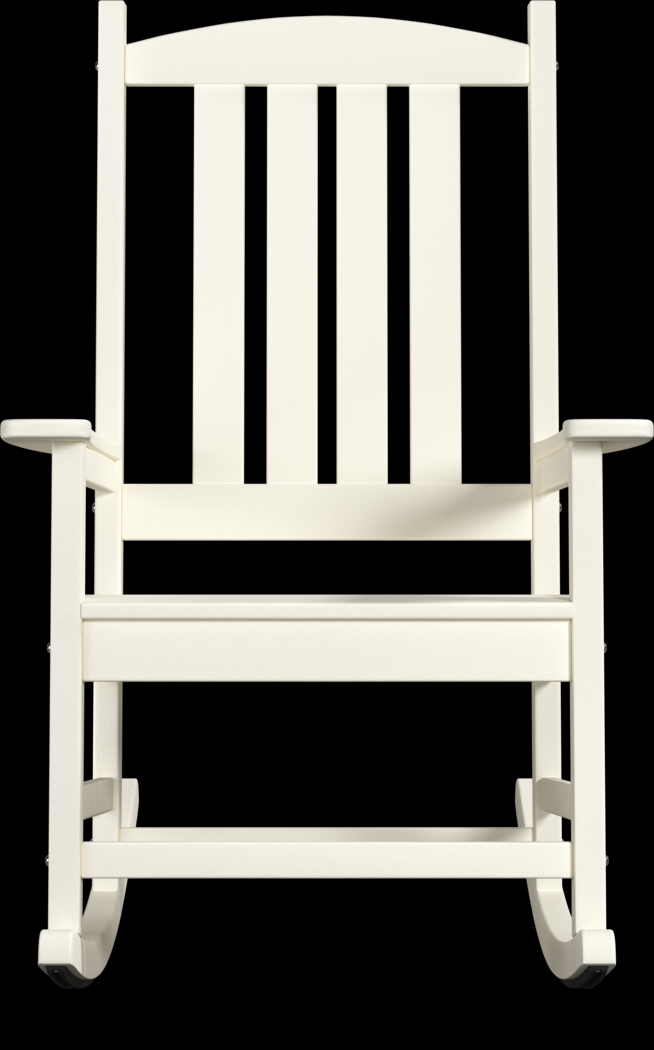 Brocky White 3 Pc Outdoor Rocking Chair Set with End Table - Thumbnail - Image 3