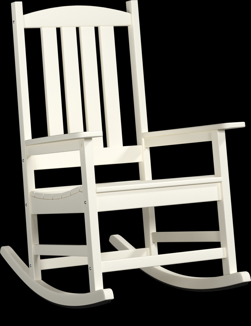 Brocky White 3 Pc Outdoor Rocking Chair Set with End Table - Thumbnail - Image 2