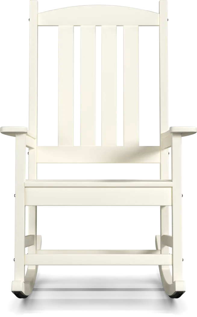 Brocky White Outdoor Rocking Chair - Thumbnail - Image 2