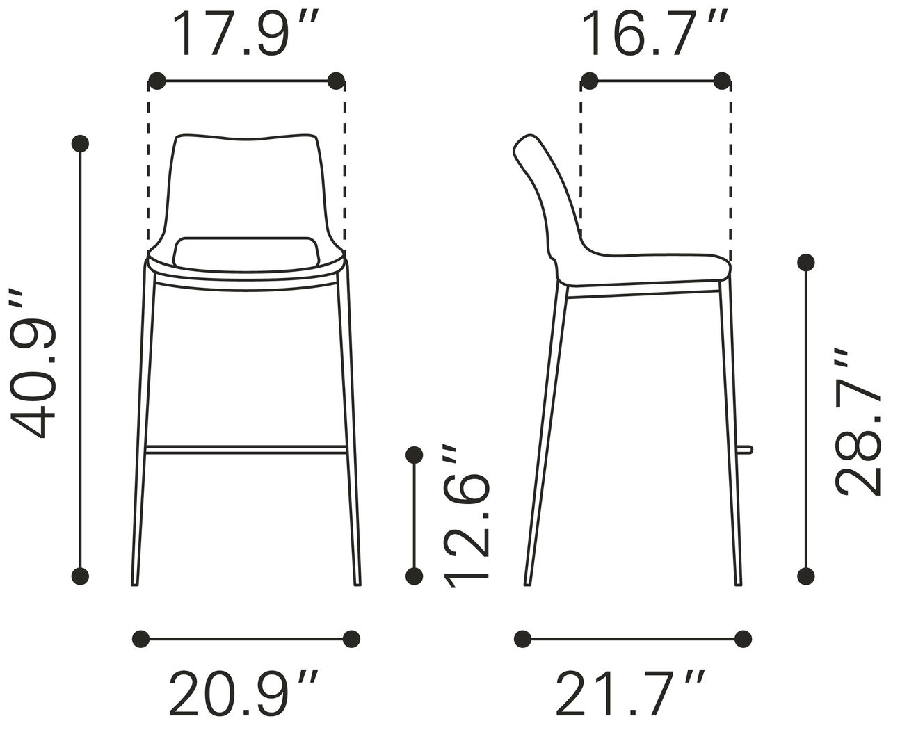 Brocton Gray Bar Height Stool, Set of 2 - Thumbnail - Image 10