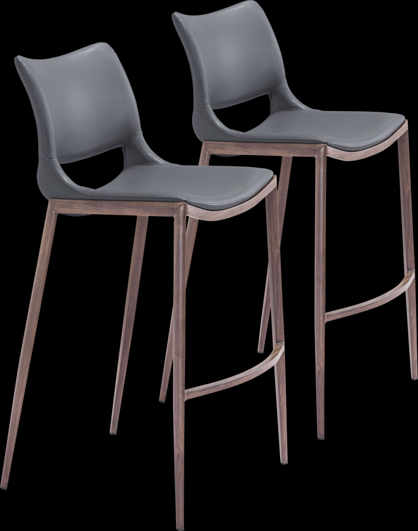 Brocton Gray Bar Height Stool, Set of 2 - Thumbnail - Image 1