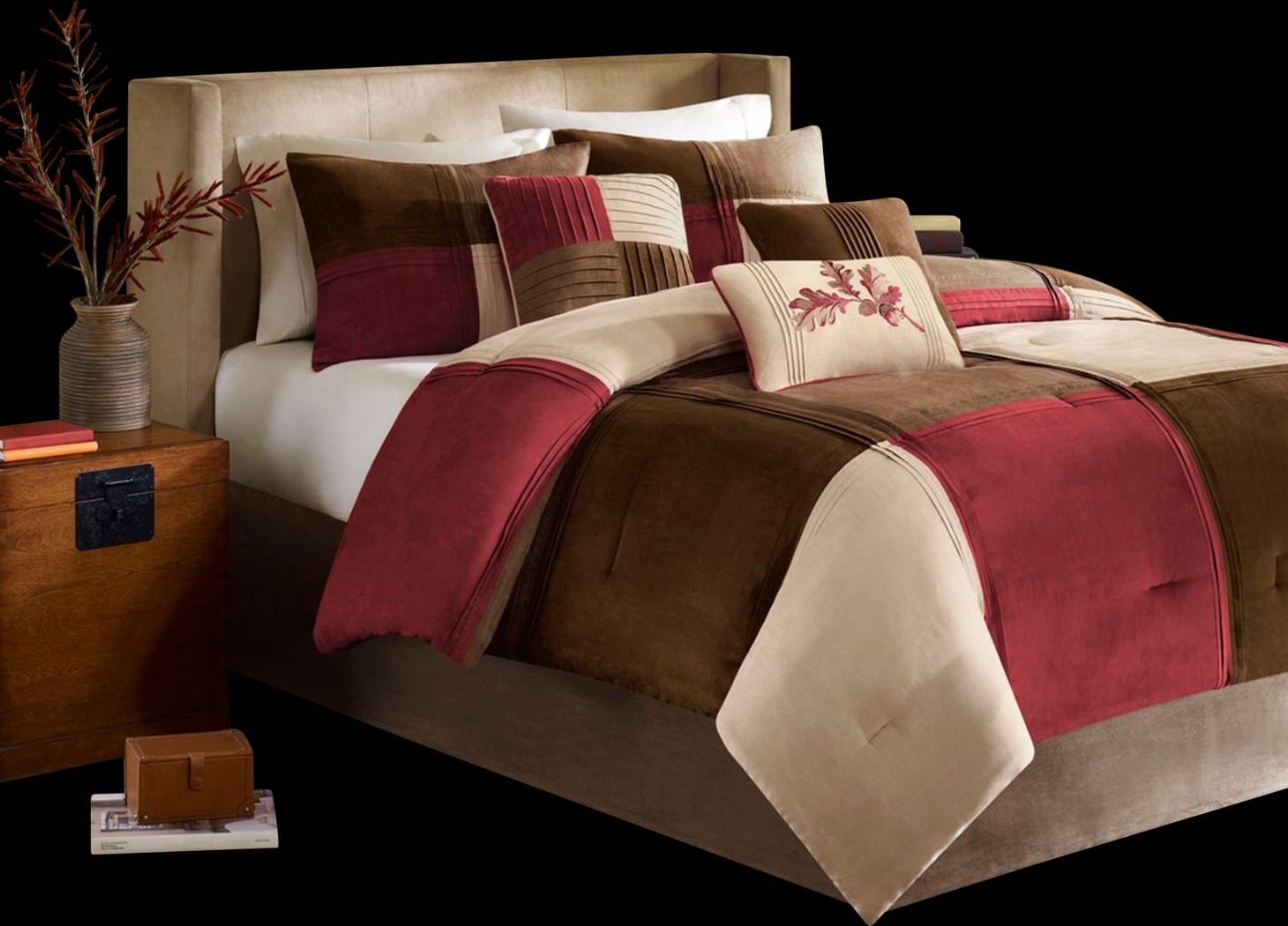 Brodnax Red 7 Pc Queen Comforter Set - Thumbnail - Image 1