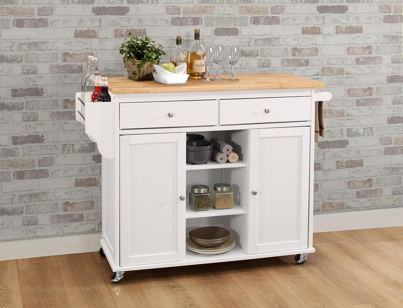 Brodrick White Kitchen Island - Thumbnail - Image 2