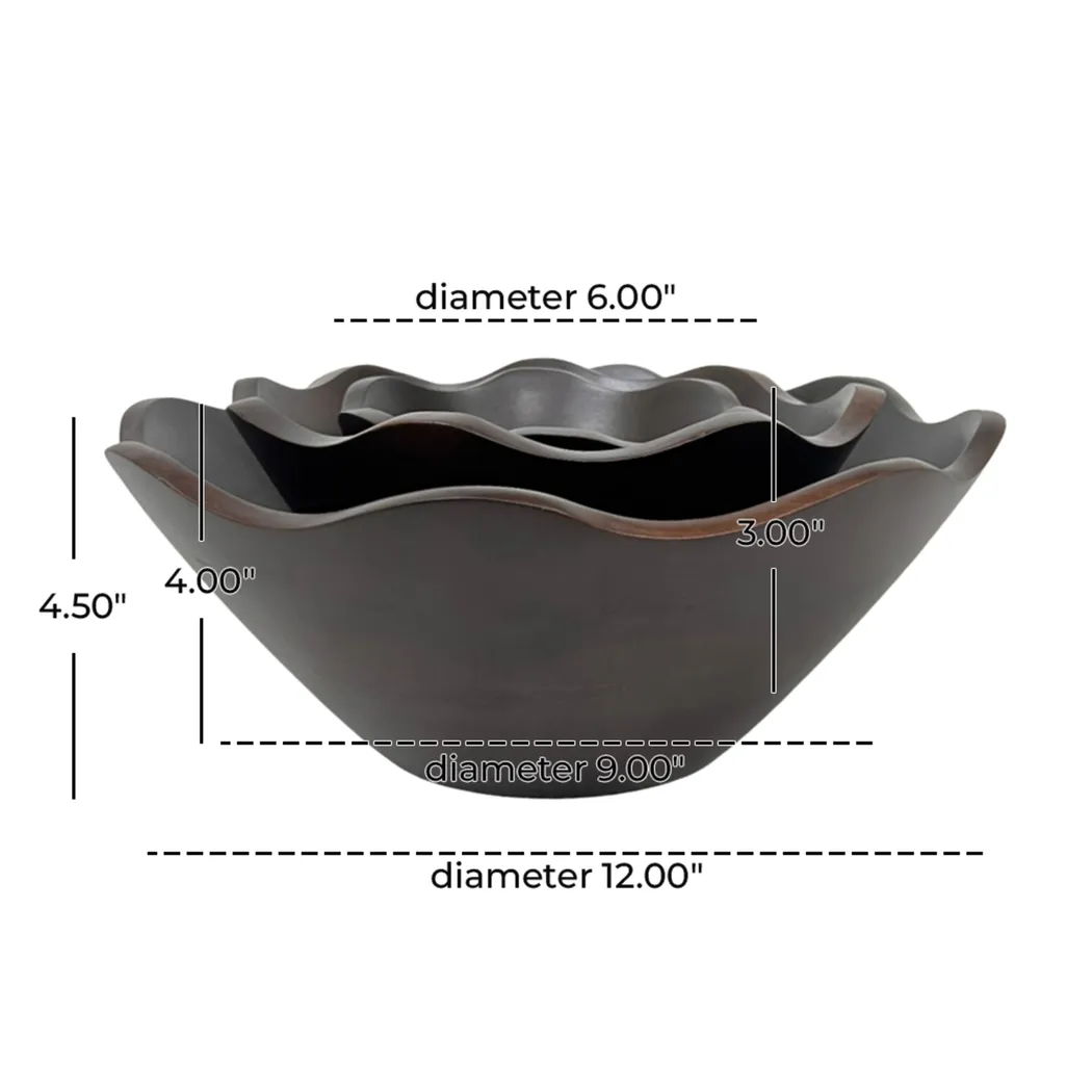 Brodyn Dark Brown Bowl, Set of 3 - Thumbnail - Image 7