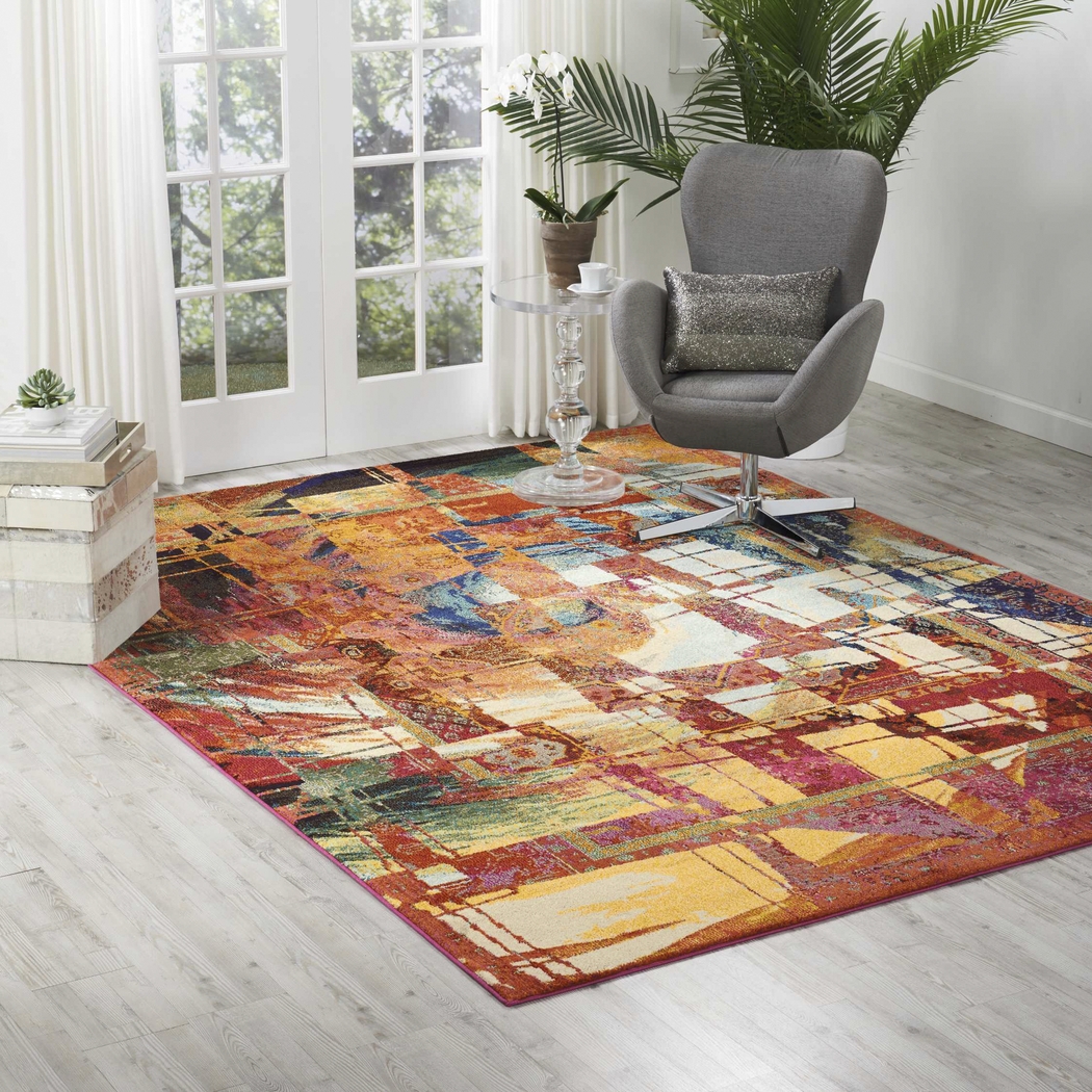 Broken Glass Red 7'10 x 10'6 Rug - Thumbnail - Image 3