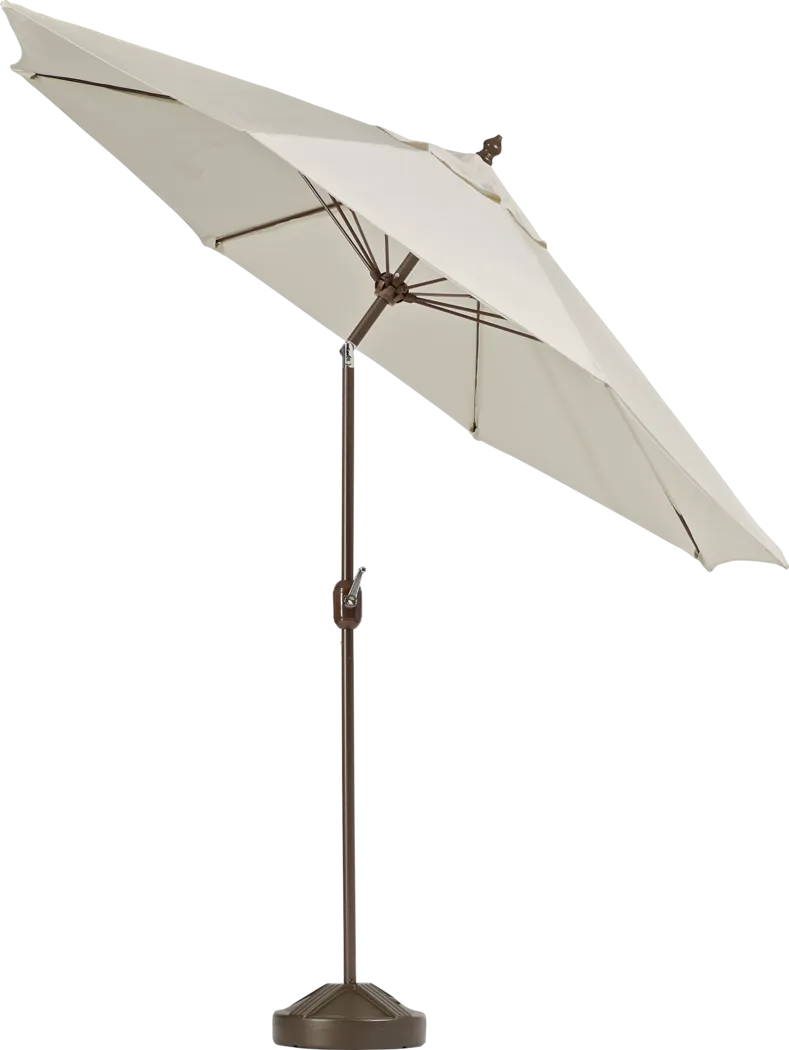 Brolly 9' Octagon Outdoor Beige Umbrella with 50 lb.  Base - Thumbnail - Image 2