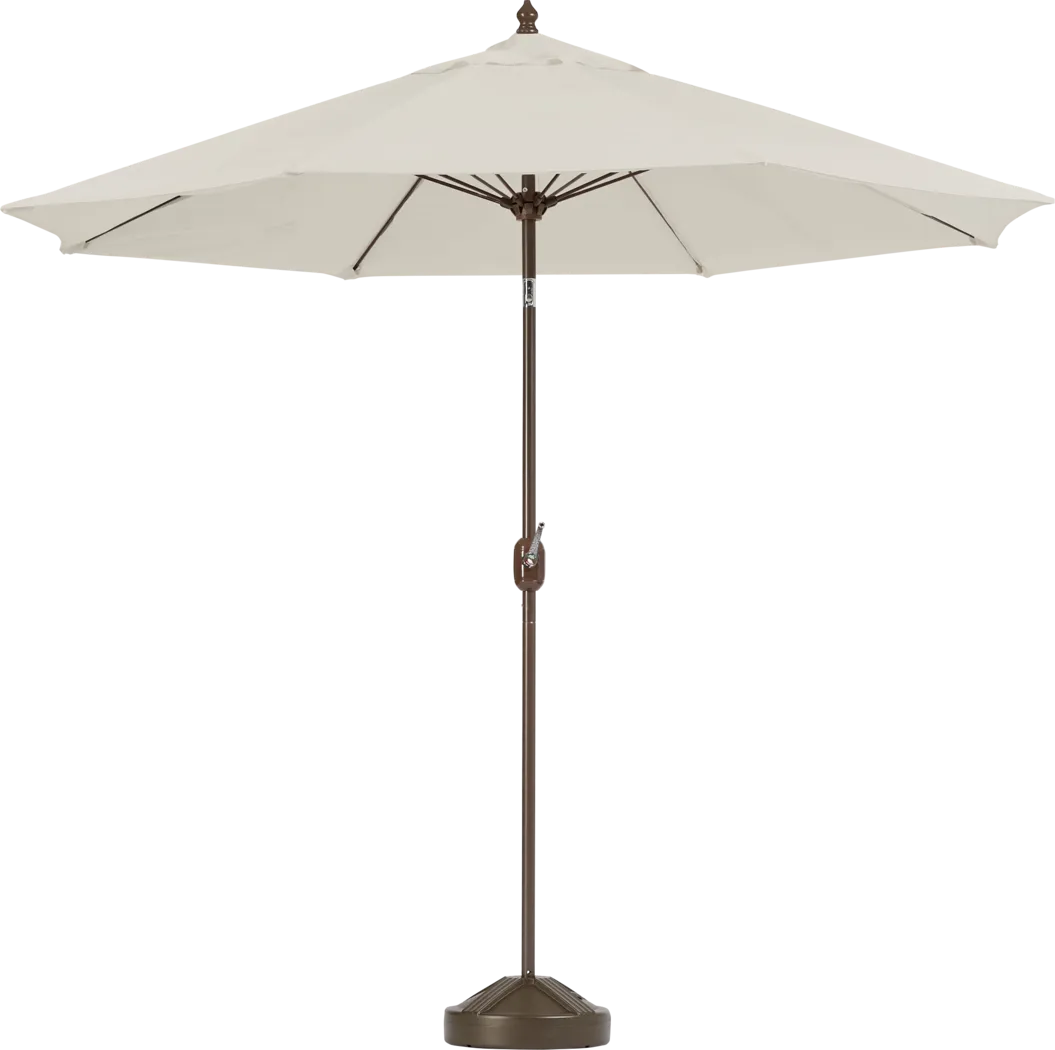 Brolly 9' Octagon Outdoor Beige Umbrella with 50 lb.  Base - Thumbnail - Image 1