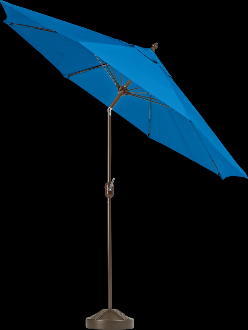 Brolly 9' Octagon Outdoor Blue Umbrella with 50 lb. Base - Thumbnail - Image 2