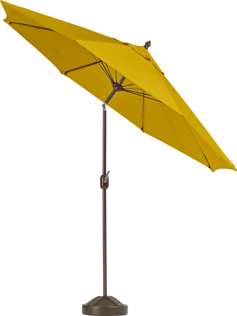 Brolly 9' Octagon Outdoor Lemon Umbrella with 50 lb. Base - Thumbnail - Image 2