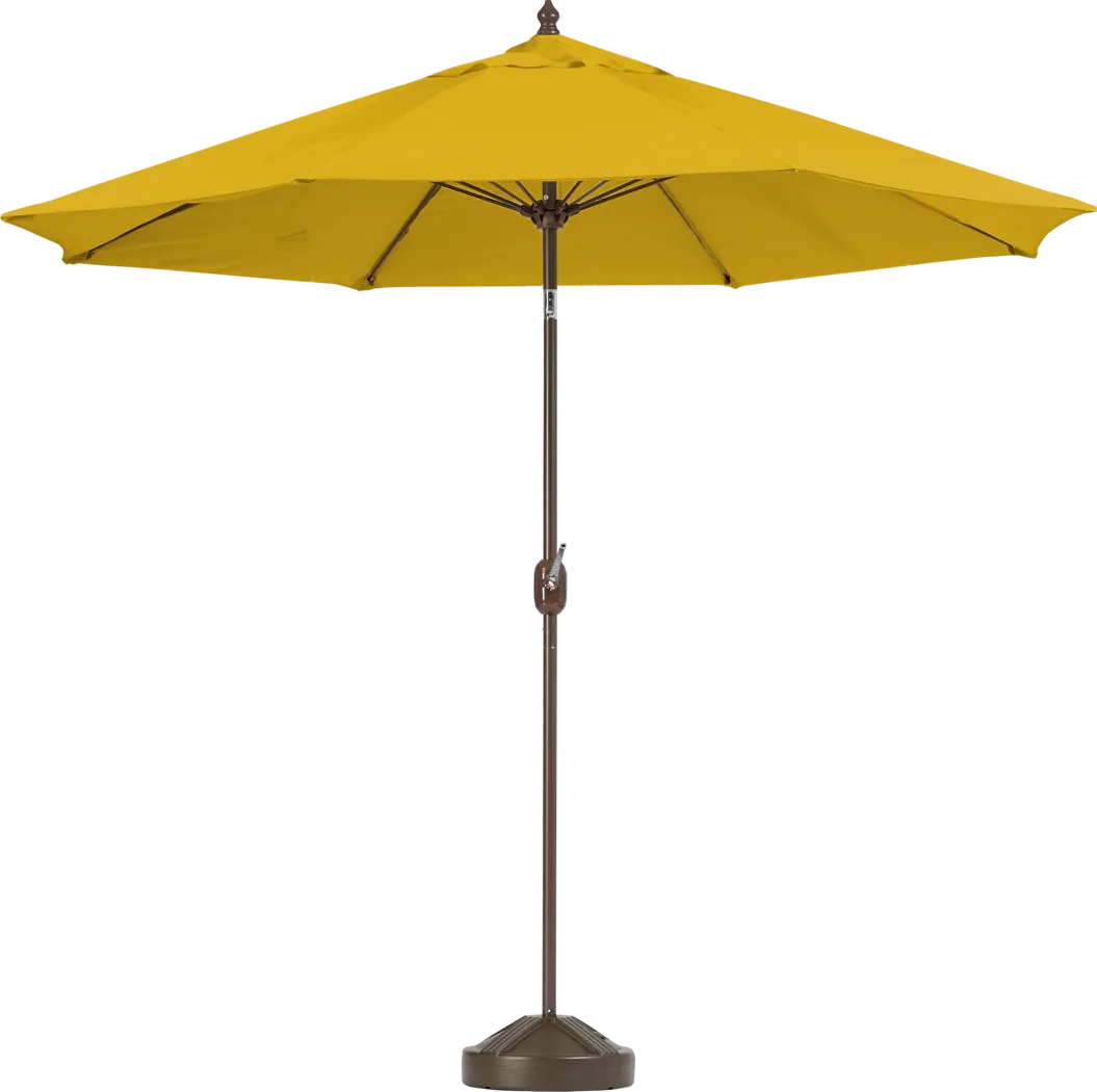 Brolly 9' Octagon Outdoor Lemon Umbrella with 50 lb. Base - Thumbnail - Image 1