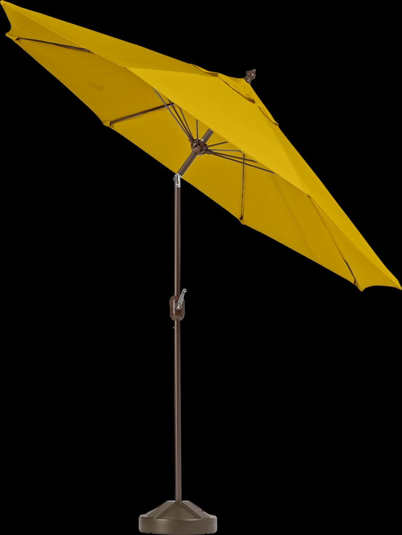 Brolly 9' Octagon Outdoor Lemon Umbrella with 80 lb. Base - Thumbnail - Image 2