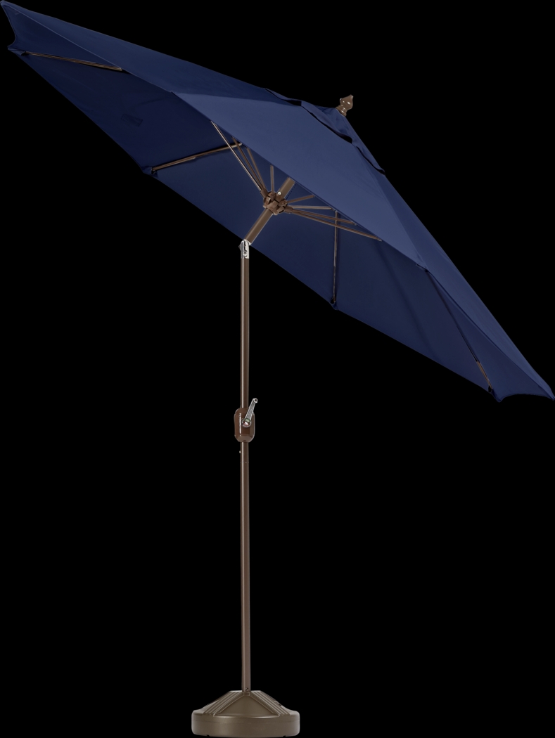 Brolly 9' Octagon Outdoor Navy Umbrella with 80 lb. Base - Thumbnail - Image 2