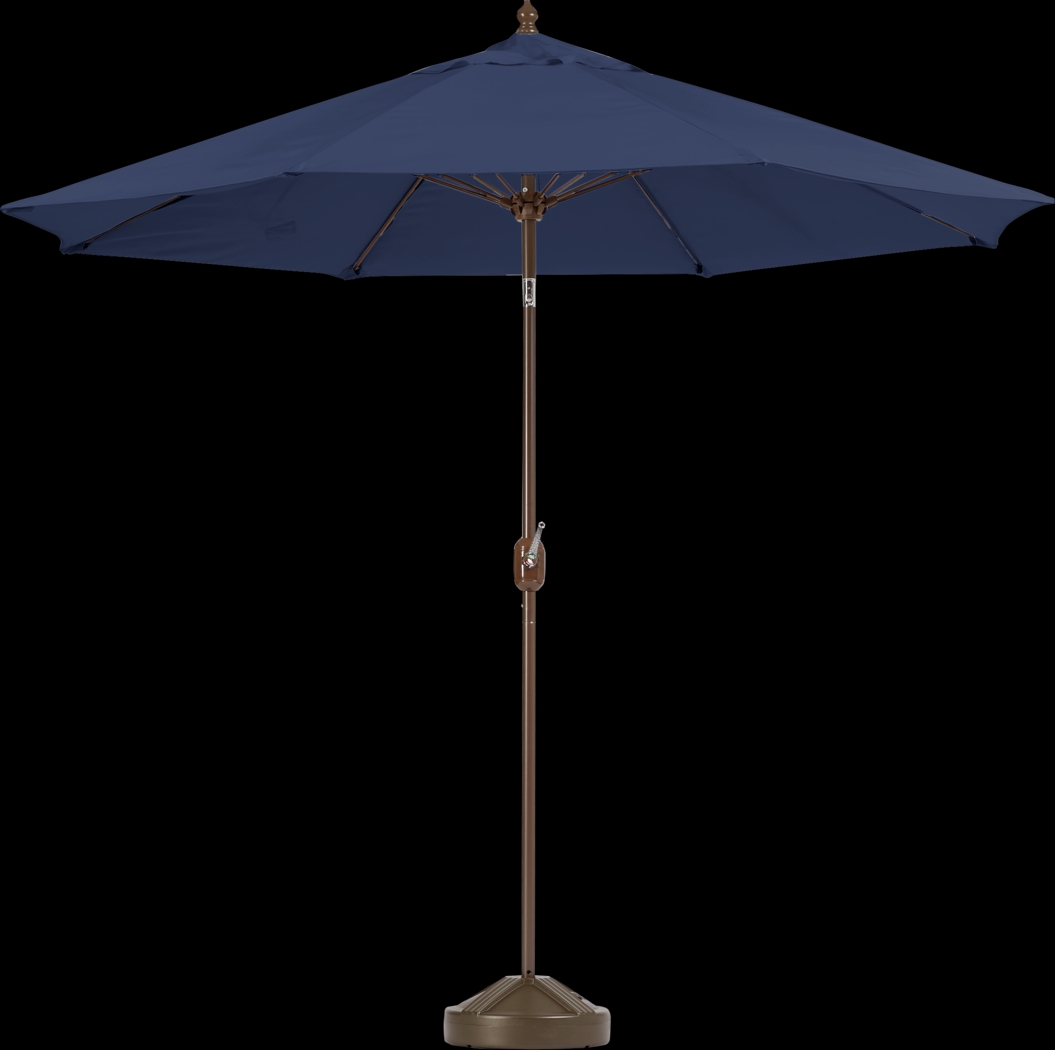Brolly 9' Octagon Outdoor Navy Umbrella with 80 lb. Base - Thumbnail - Image 1
