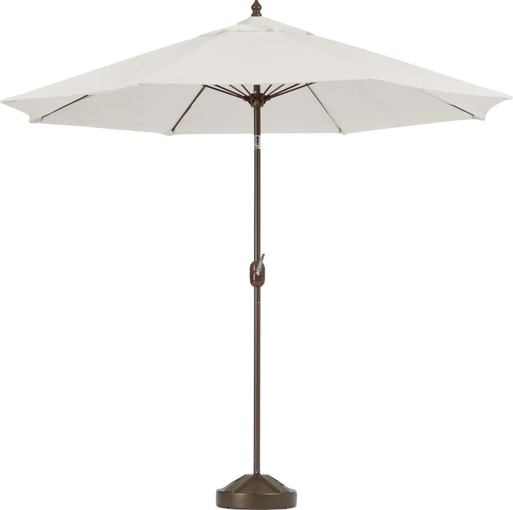 Brolly 9' Octagon Outdoor Vanilla Umbrella with 50 lb. Base - Thumbnail - Image 1