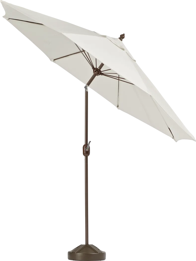 Brolly 9' Octagon Outdoor Vanilla Umbrella with 80 lb. Base - Thumbnail - Image 2
