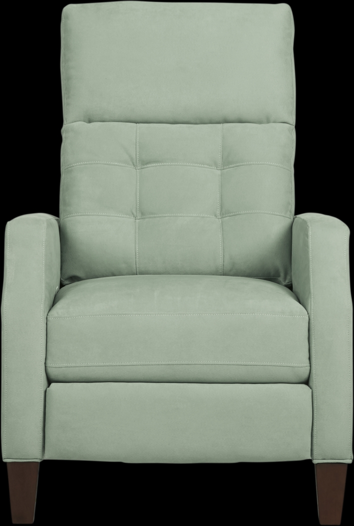 Bromfield Aqua Microfiber Pushback Recliner - Thumbnail - Image 1