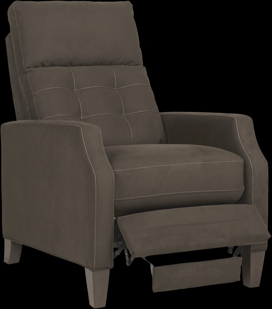 Bromfield Dark Brown Microfiber Pushback Recliner - Thumbnail - Image 2