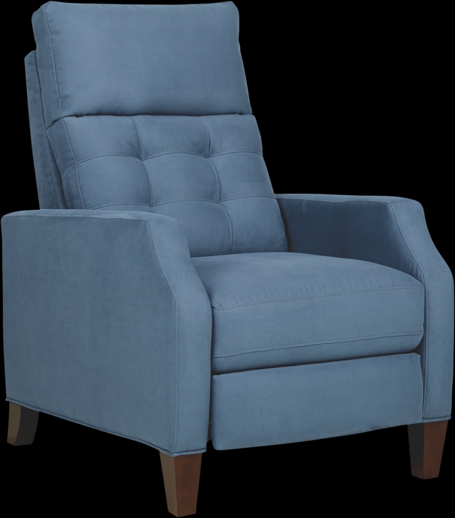 Bromfield Indigo Microfiber Pushback Recliner - Thumbnail - Image 1
