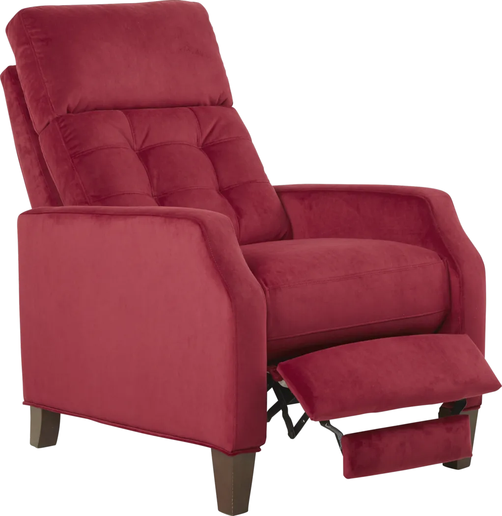 Bromfield Scarlet Plush Pushback Recliner - Thumbnail - Image 2