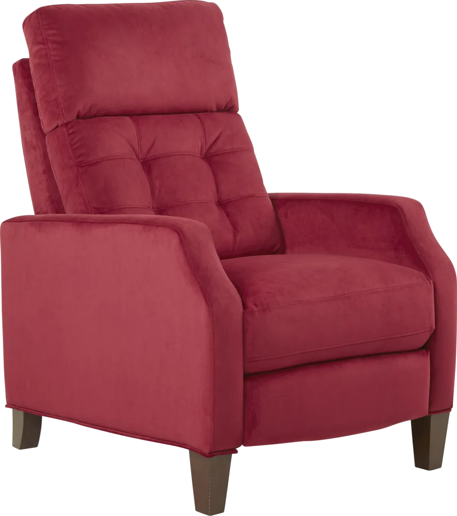 Bromfield Scarlet Plush Pushback Recliner - Thumbnail - Image 1