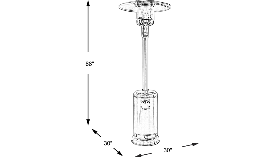 Dimension Image. Please refer to the Dimension Tab on this page for dimension details.