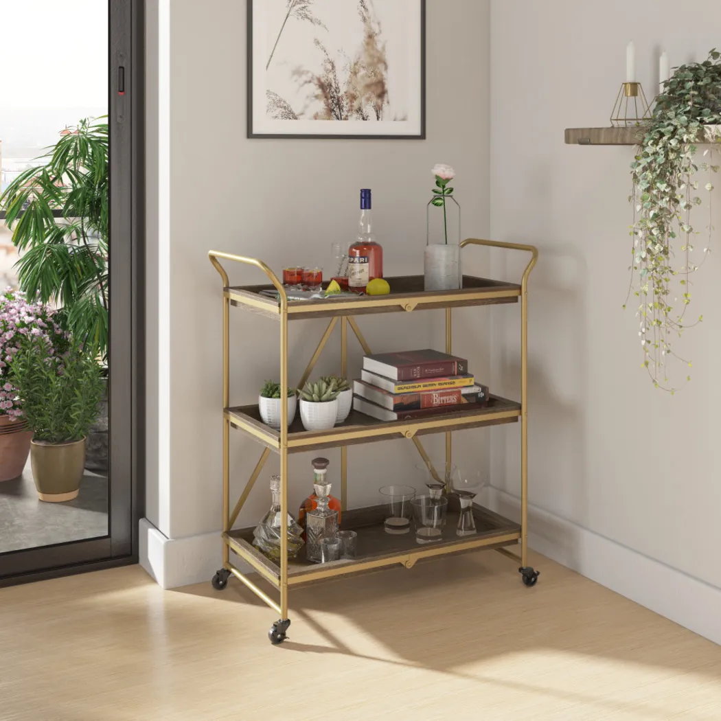 Bronbreck Brown Bar Cart - Thumbnail - Image 4