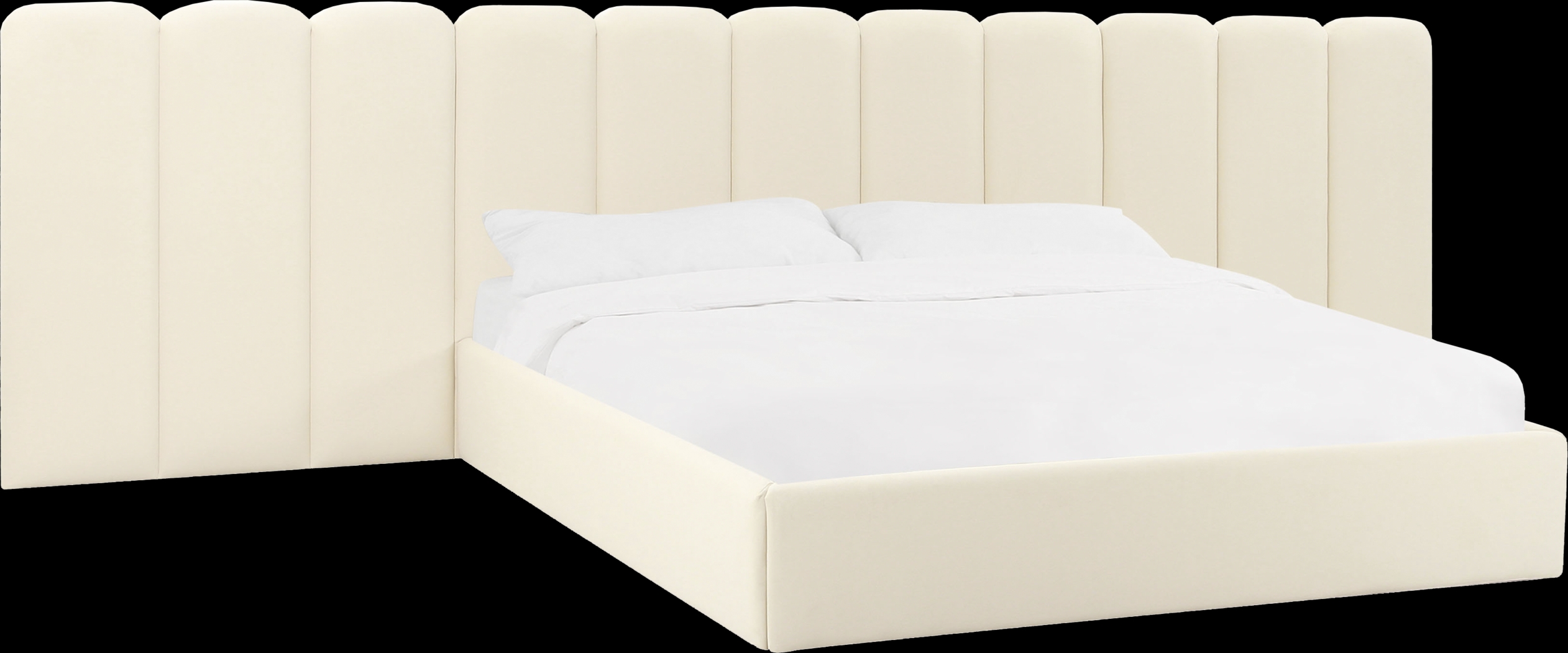 Bronzegate Cream King Bed with Wings - Thumbnail - Image 1