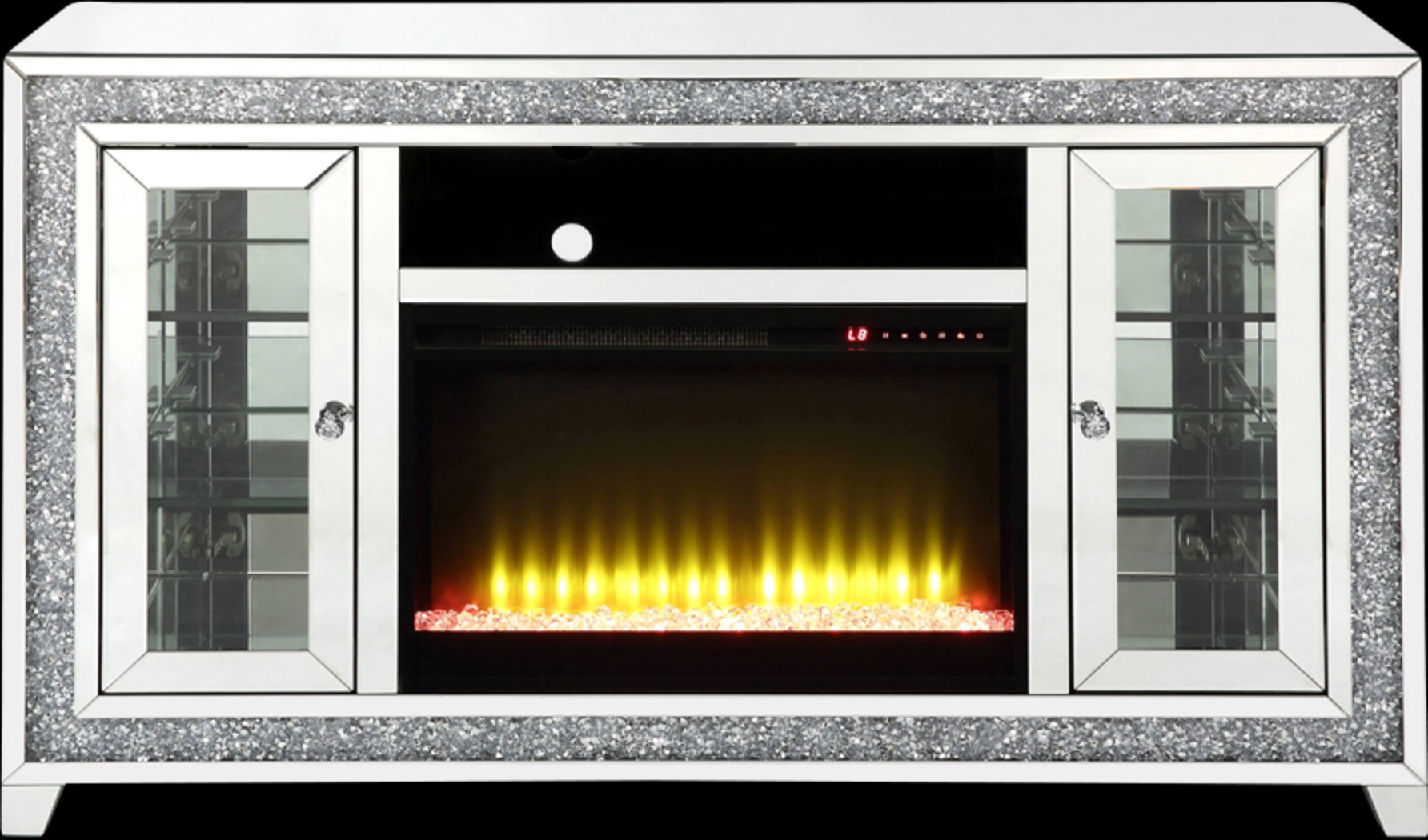 Bronzewing Silver 59 in. Console, With Electric Fireplace - Thumbnail - Image 1