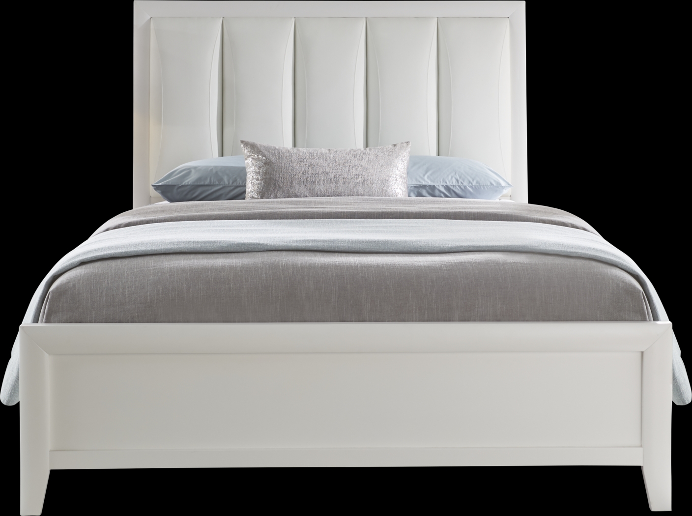 Brookeville White 3 Pc King Upholstered Bed - Thumbnail - Image 1