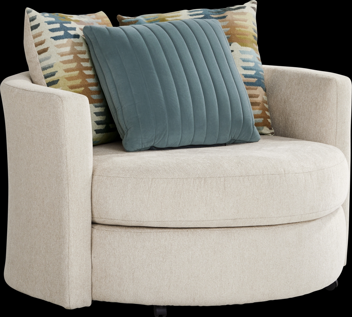 Brookeville White Swivel Chair - Thumbnail - Image 1