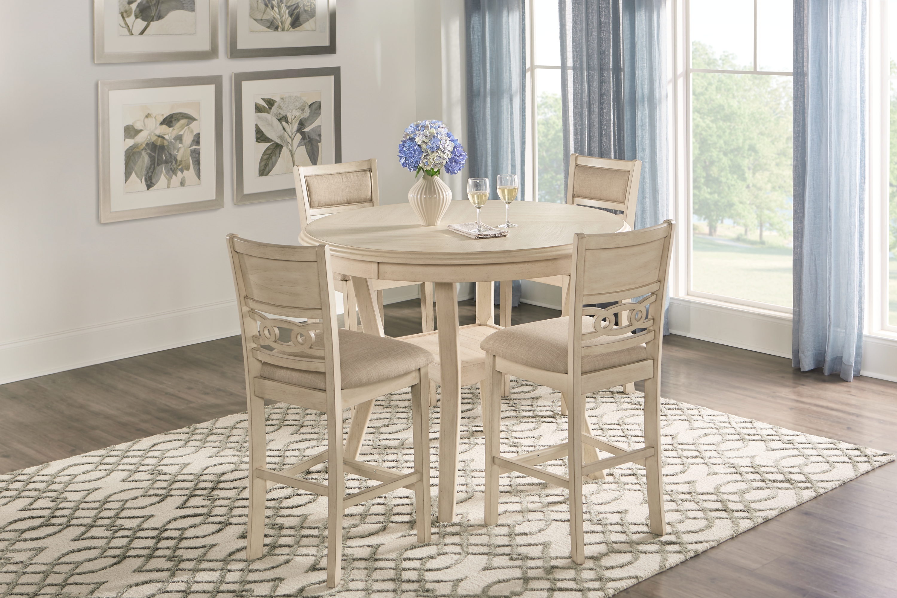 Brookgate Bisque 5 Pc Round Counter Height Dining Set - Thumbnail - Image 1