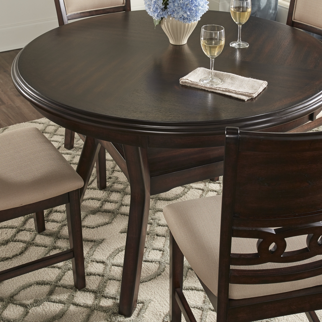 Brookgate Brown Cherry 5 Pc Round Dining Set - Thumbnail - Image 2