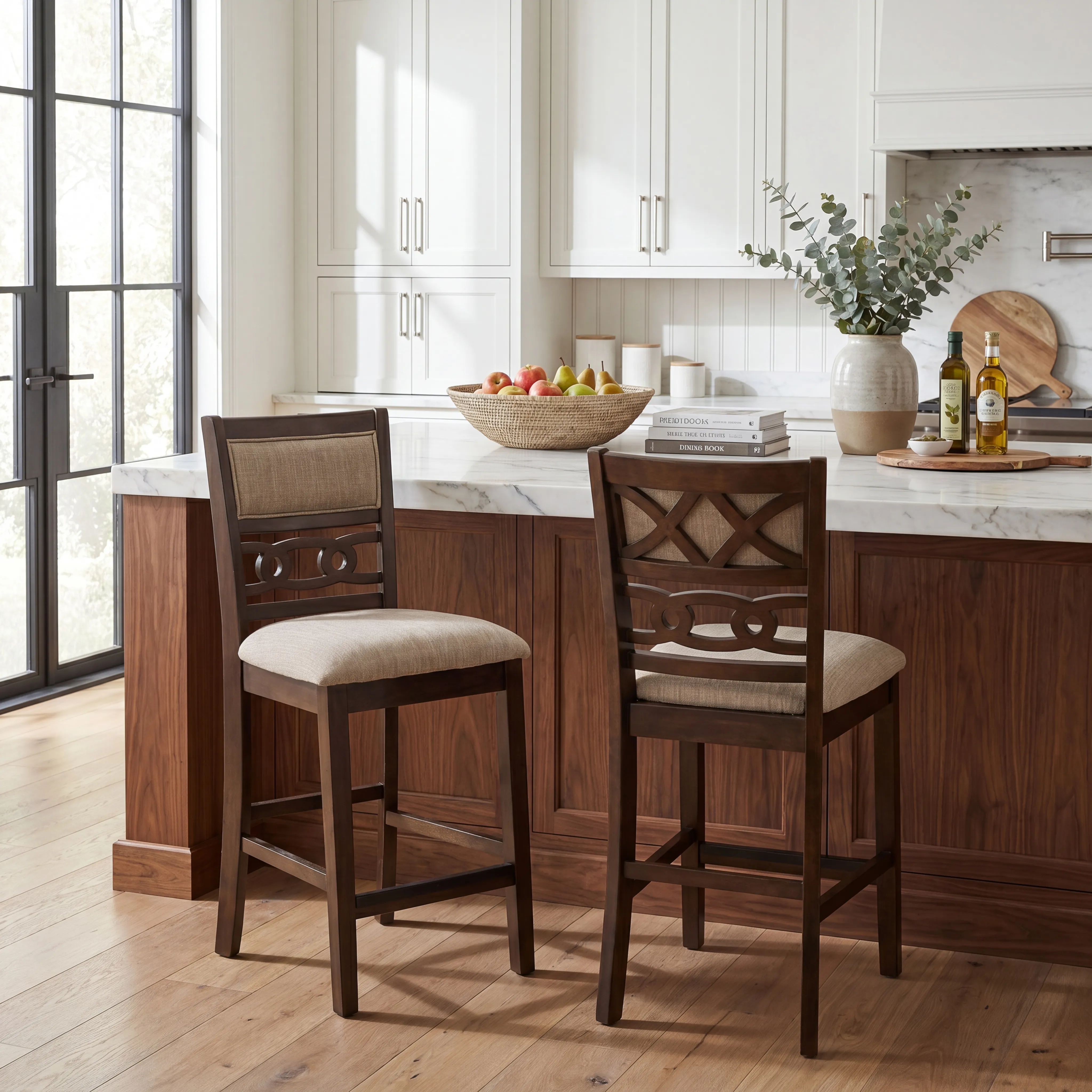 Brookgate Brown Cherry 5 Pc Round Counter Height Dining Set - Thumbnail - Image 6