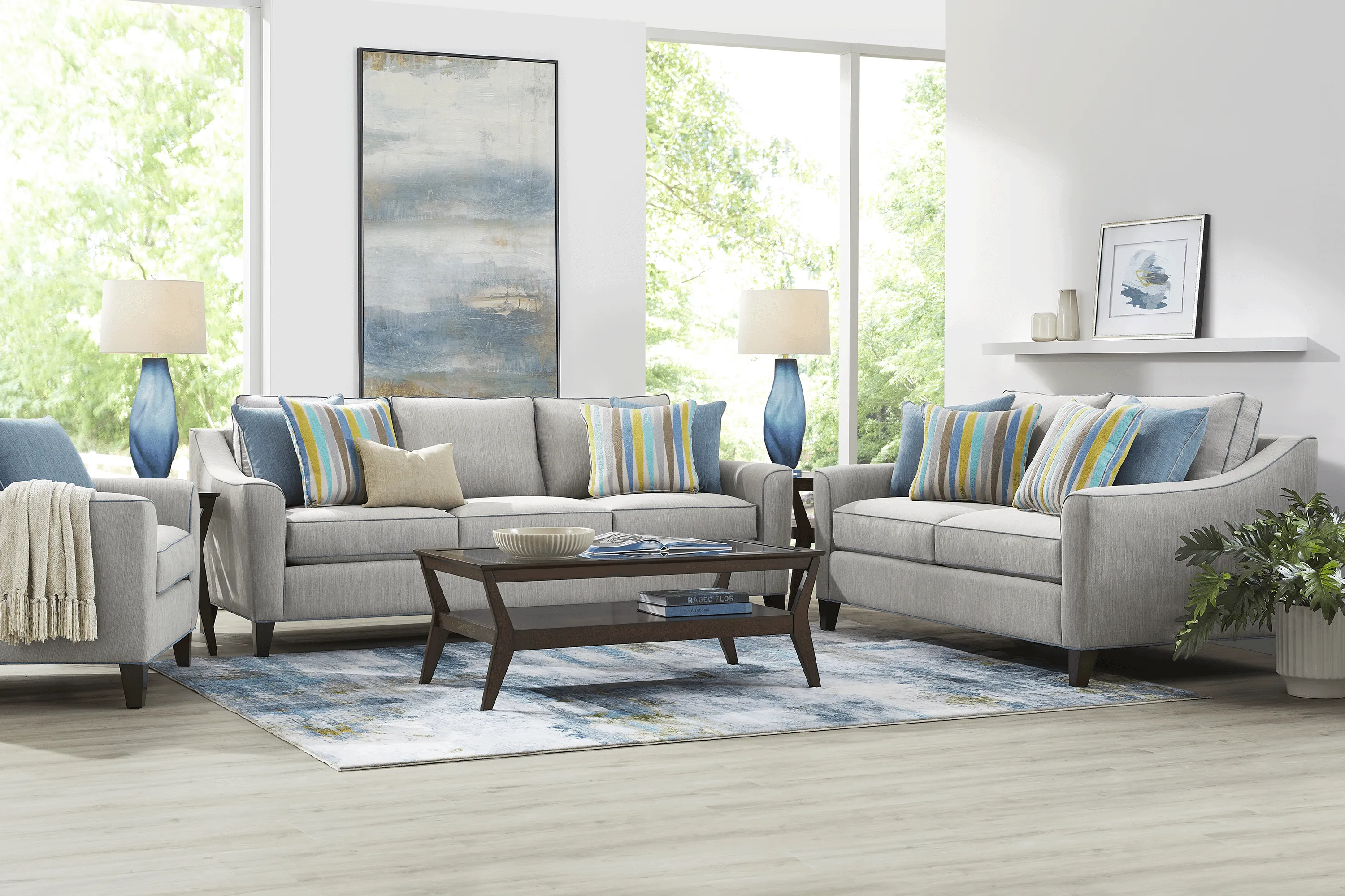 Brookhaven Gray 8 Pc Living Room - Thumbnail - Image 1