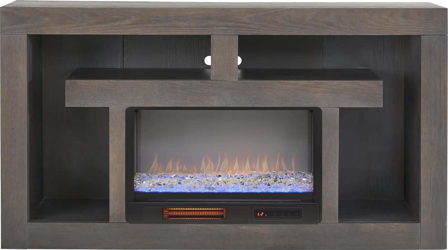 Brookland Park Black 66 in. Console with Electric Fireplace - Thumbnail - Image 1