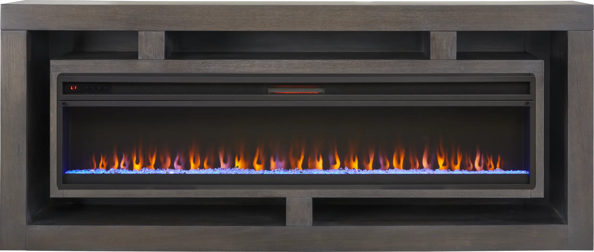 Brookland Park Black 91 in. Console with Electric Fireplace - Thumbnail - Image 1