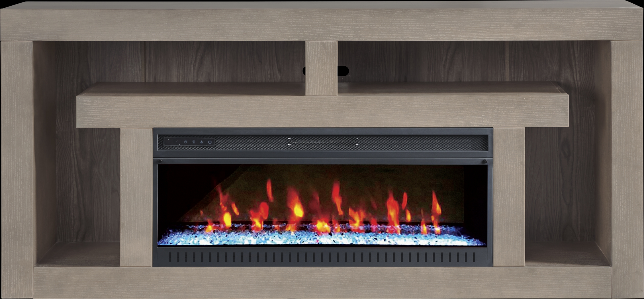 Brookland Park Gray 80 in. Console with Electric Fireplace - Thumbnail - Image 1