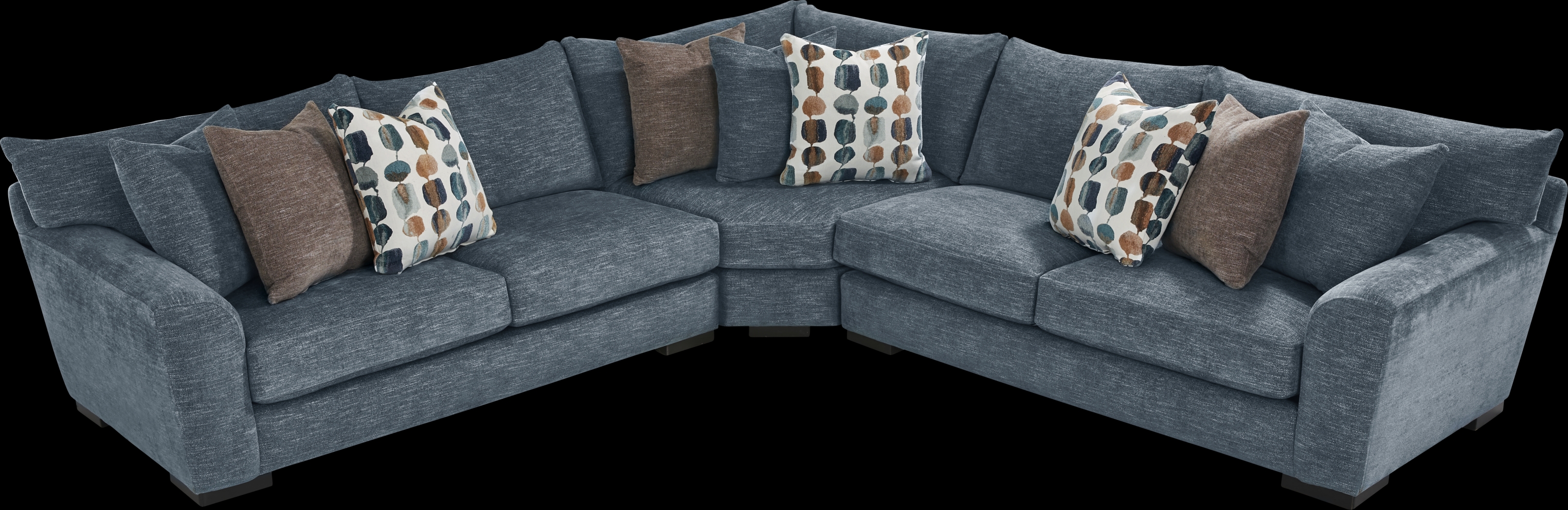 Brooklyn Gardens Blue 3pc Sectional - Thumbnail - Image 3